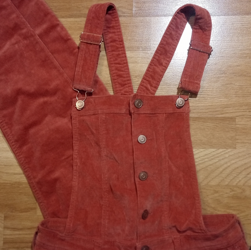 Burnt Orange Fashion Nova Corduroy Overalls